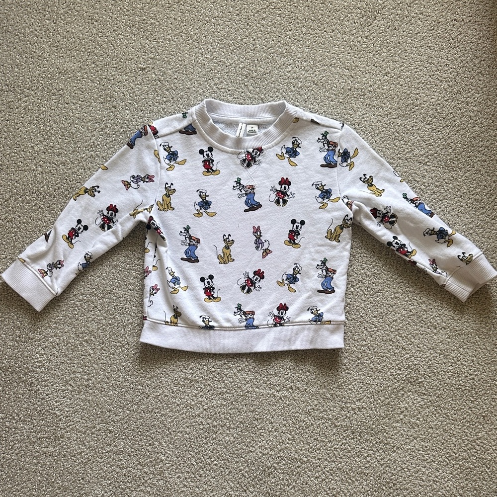 Janie and Jack White Sweatshirt with Disney Characters